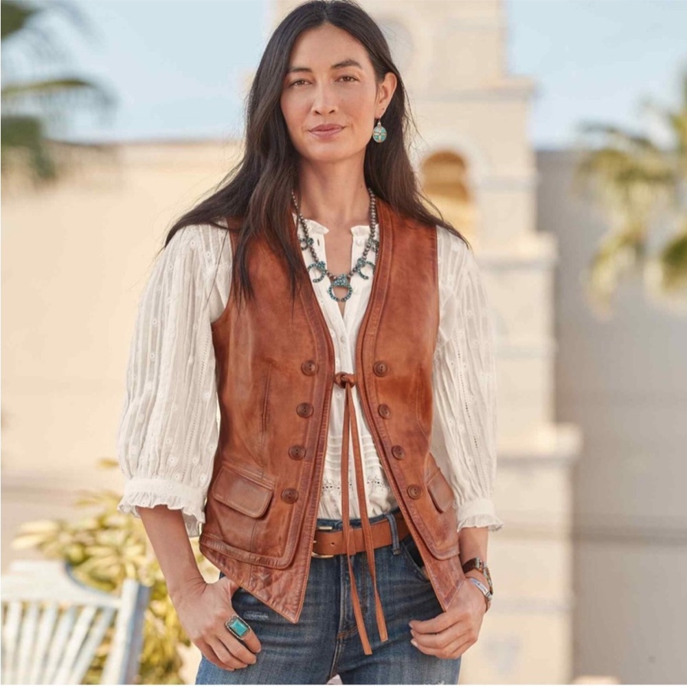 Sundance Brown Leather Vest